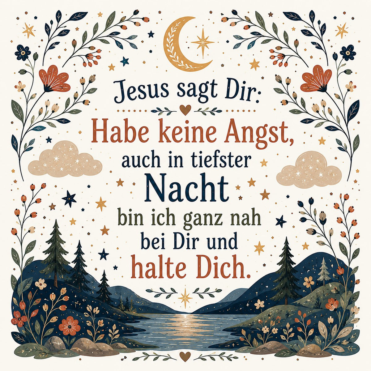 Christliche Folk-Art-Karte „Habe keine Angst“