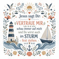 Christliche Folk-Art-Karte „Vertraue mir“