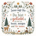 Christliche Folk-Art-Karte „Du bist geliebt“