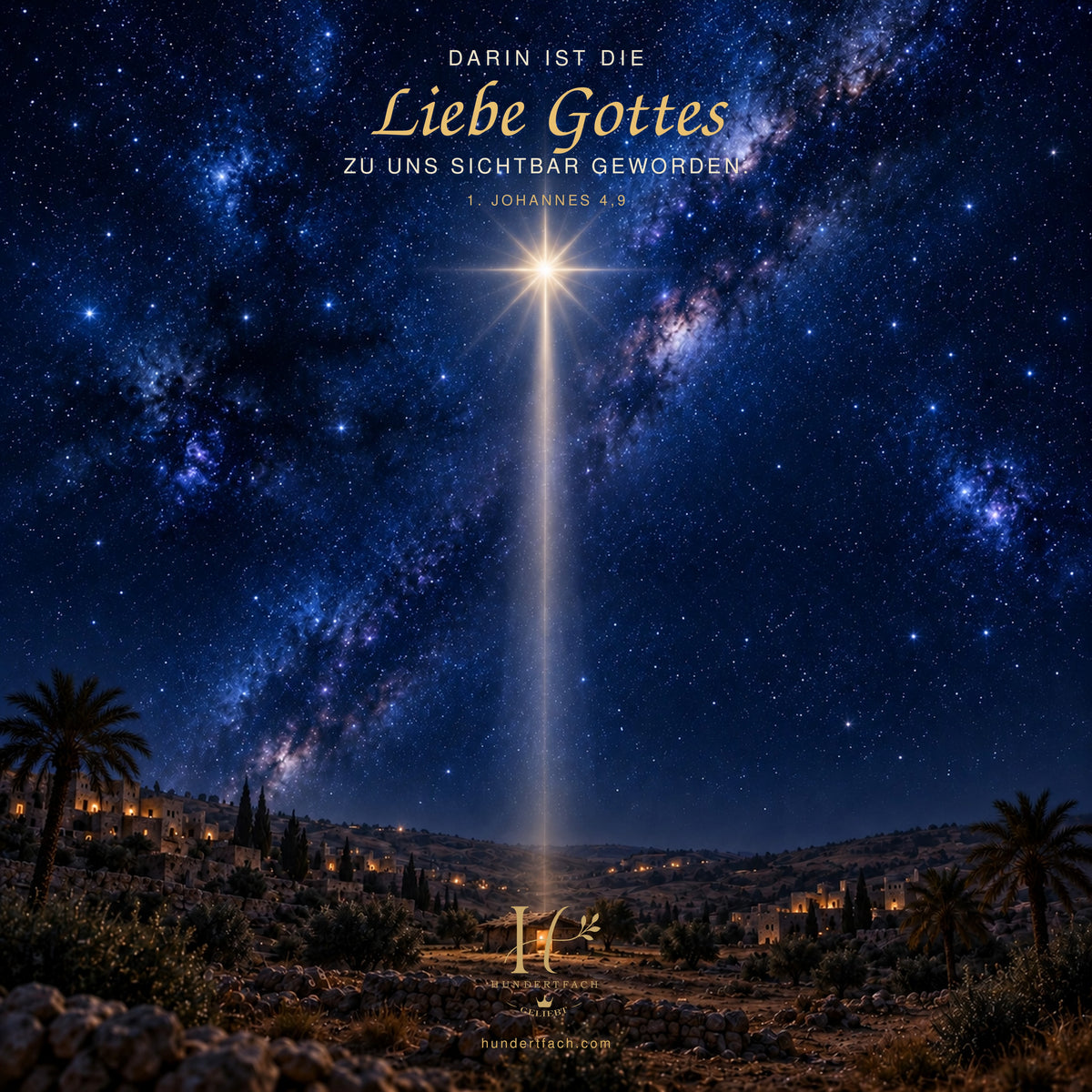 Christliche Weihnachtskarte „Love Came Down“