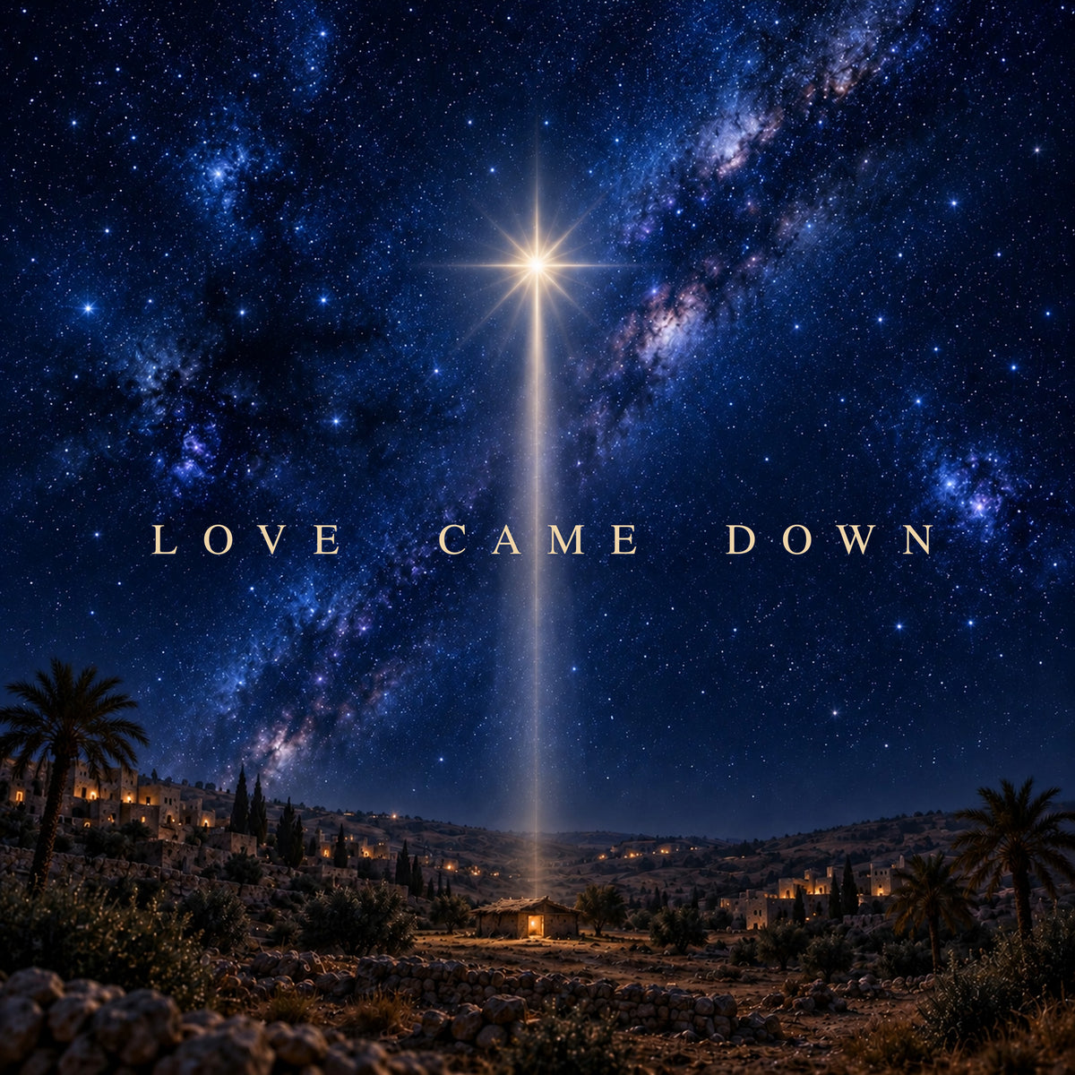 Christliche Weihnachtskarte „Love Came Down“